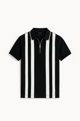 Cotton Panel Polo - Raven